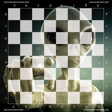 Alien Encounter - Full Color Vinyl Chess Board