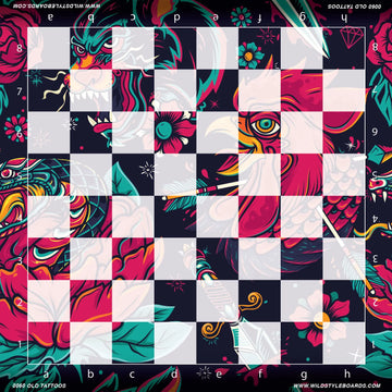 Old Tattoos - Full Color Vinyl Chess Board