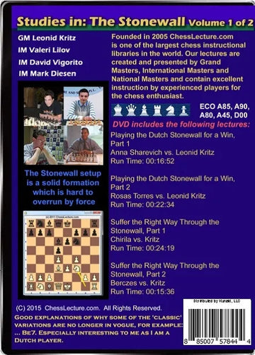 E-DVD Studies in: The Stonewall - 2 DVDs - Chess Lecture - Volume 143