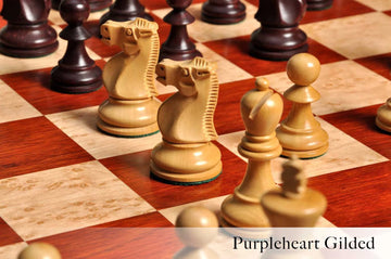 The Reykjavik II Series Gilded Chess Pieces - 3.75