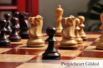 The Reykjavik II Series Gilded Chess Pieces - 3.75