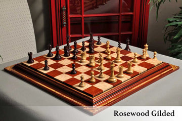 The Reykjavik II Series Gilded Chess Pieces - 3.75