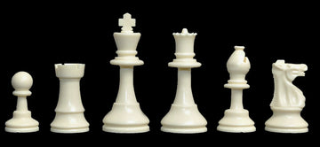 Deluxe Chess Set Combination - Solid Plastic Regulation Pieces | Vinyl Chess Board | Deluxe Bag