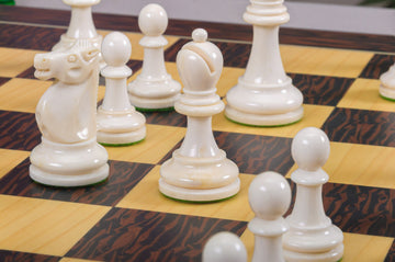 The Reykjavik II Series Bone Chess Pieces - 3.75