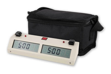 Chronos Digital Game Clock - BUTTON - White with Carrying Bag