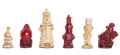 Alice in Wonderland Chess Pieces - 3.5" King - Red & Natural