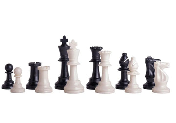 10 x Black & Ivory Regulation Plastic Chessmen