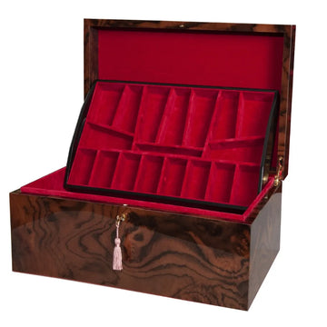 Signature Fitted Coffer Chess Box - Walnut Burl