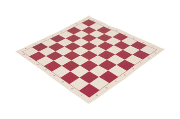 5 x Regulation Vinyl Tournament Chess Board - 2.25" - Burgundy & Buff