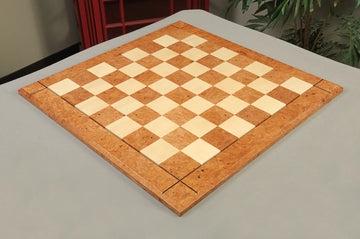 ELM BURL & Maple Reproduction of the Drueke Chess Board - 2.5" SQUARES