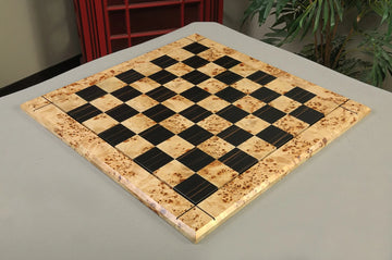 MAPLE BURL & Ebony Reproduction of the Drueke Chess Board - 2.5" SQUARES