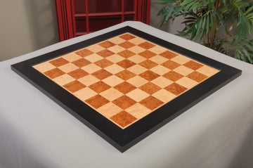 Amboyna Burl, Genuine Ebony & Bird's Eye Maple Signature Traditional Chess Board