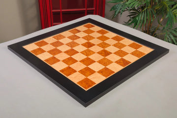 Amboyna Burl, Genuine Ebony & Bird's Eye Maple Signature Traditional Chess Board - 2.5"