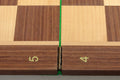 Folding Striped Ebony and Maple Wooden Tournament Chess Board