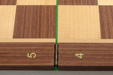 Folding Striped Ebony and Maple Wooden Tournament Chess Board