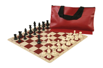 Superior Chess Set Combination with Silicone Chess Board - Triple Weighted Regulation Pieces | Silicone Chess Board | Superior Bag