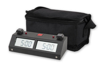 Chronos GX Digital Game Clock - BUTTON - Black with Carrying Bag