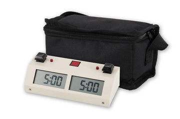 Chronos GX Digital Game Clock - BUTTON - White with Carrying Bag