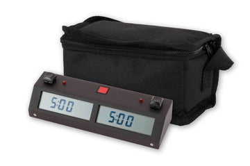 Chronos Digital Game Clock - BUTTON - Black with Carrying Bag