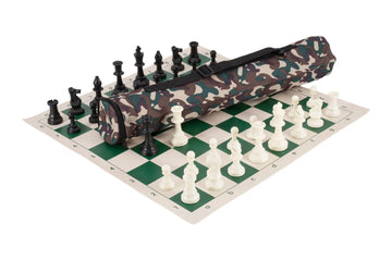 Quiver Chess Set Combination - Triple Weighted Regulation Pieces | Vinyl Chess Board | Quiver Bag