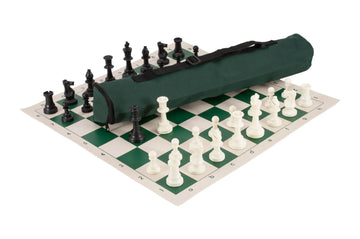 Quiver Chess Set Combination - Triple Weighted Regulation Pieces | Vinyl Chess Board | Quiver Bag