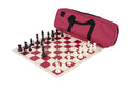 Deluxe Chess Set Combination and Single Weighted Regulation Pieces | Vinyl Chess Board | Deluxe Bag