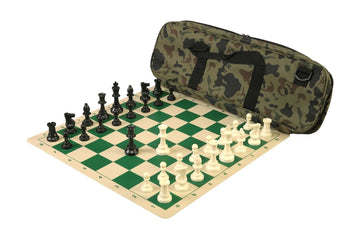 Deluxe Chess Set Combination and Single Weighted Regulation Pieces | Silicone Chess Board | Deluxe Bag