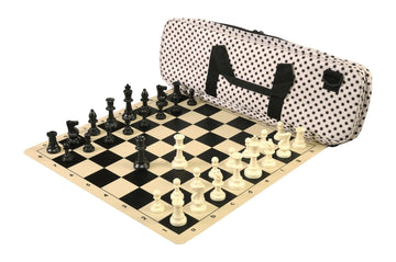 Deluxe Chess Set Combination and Single Weighted Regulation Pieces | Silicone Chess Board | Deluxe Bag