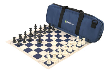 Chess.com Deluxe Chess Set Combination and Triple Weighted Regulation Pieces | Vinyl Chess Board | Deluxe Bag