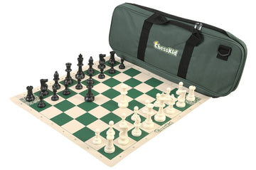 ChessKid Deluxe Chess Set Combination and Triple Weighted Regulation Pieces | Vinyl Chess Board | Deluxe Bag