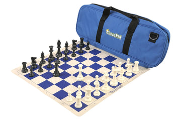 ChessKid Deluxe Chess Set Combination and Triple Weighted Regulation Pieces | Vinyl Chess Board | Deluxe Bag