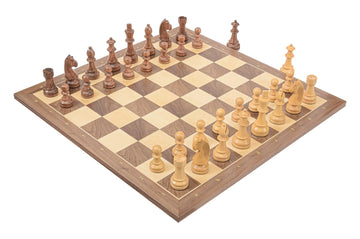 Rechapados Ferrer Chess Set and Walnut Chess Board Combination