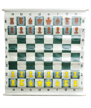 36" Pouch-Style Chess Demonstration (Teaching) Board Set with Clear Plastic Pieces - NO BAG