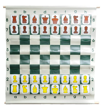 36" Pouch-Style Chess Demonstration Set with White Plastic Pieces - NO BAG