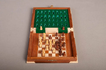 BOOK WOODEN MAGNETIC Travel Chess Set - LARGE