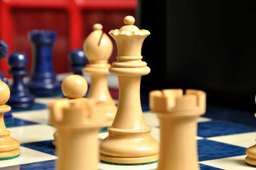 The Grandmaster Chess Set, Box, & Board Combination - Blue Gilded