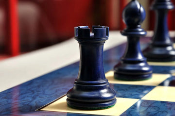 The Grandmaster Chess Set, Box, & Board Combination - Blue Gilded