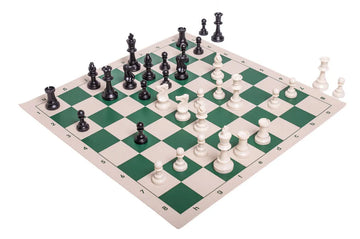 Regulation Tournament Chess Pieces and Chess Board Combo - SINGLE WEIGHTED