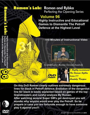 E-DVD ROMAN'S LAB - VOLUME 96 - Highly Instructive & Educational Games to Dismantle the Petroff Defence at the Highest Level