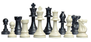 Deluxe Chess Set Combination - Solid Plastic Regulation Pieces | Vinyl Chess Board | Deluxe Bag
