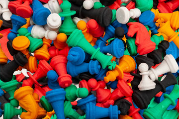 Earaser Chess Set of Colored Eraser Chess Pieces w/ Board - 16 Pieces – Wholesale Chess