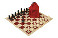 Drawstring Chess Set Combination with Silicone Chess Board and Triple Weighed Pieces