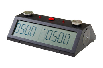 BLACK - Zmart Tap N Set Pro Chess Clock - with DOUBLE DISPLAYS