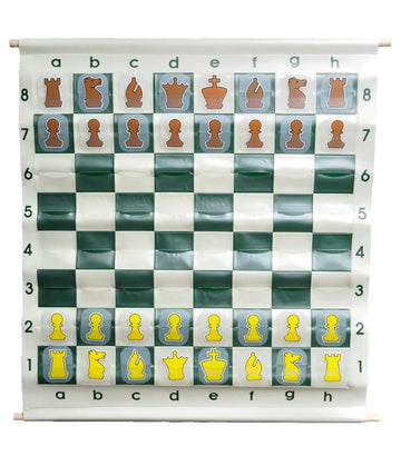 36" Pouch-Style Chess Demonstration Set with Deluxe Carrying Bag - Clear Plastic Pieces