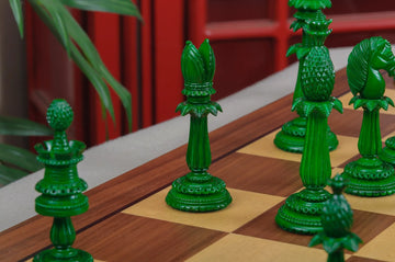 The Lund Anglo-Indian Reproduction Luxury Bone Chess Pieces - 4.75