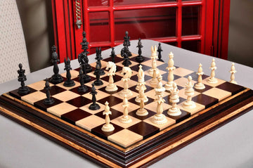 The Lund Anglo-Indian Reproduction Luxury Bone Chess Pieces - 4.75