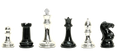 The Fischer Series Chess Pieces - 4.0" King - Black And Silver