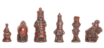 Alice in Wonderland Chess Pieces - Metal