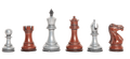 Staunton Themed Chess Pieces - 3.5" King - Metallic