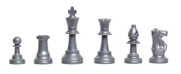4 Player Chess Set Combination - Triple Weighted Regulation Colored Chess Pieces & 4 Player Vinyl Chess Board